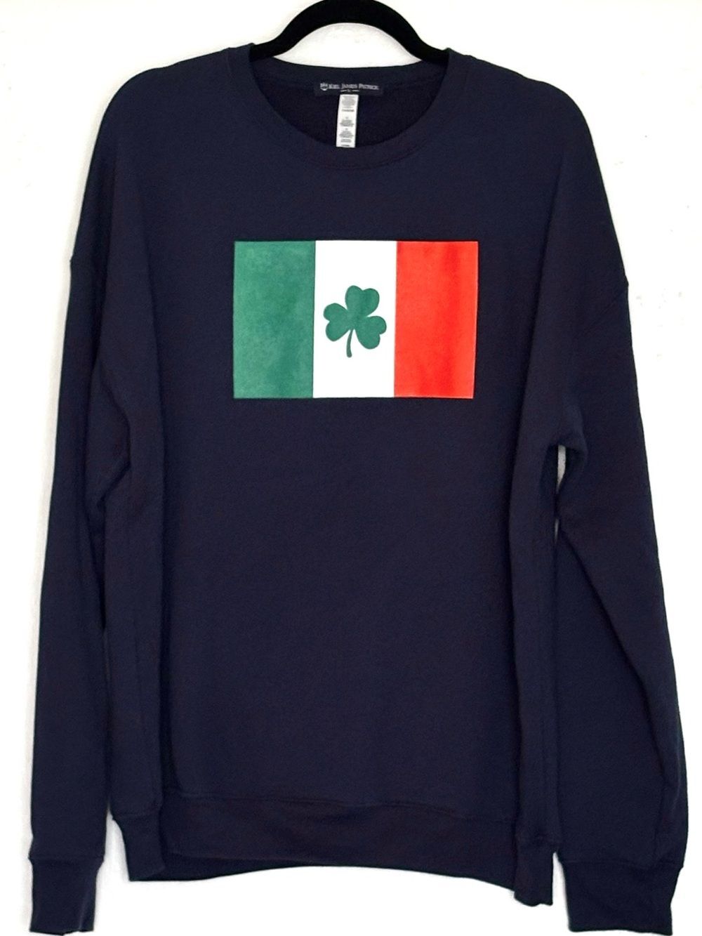 Kiel James Patrick Navy Sweatshirt Green White and Orange Irish Flag Shamrock